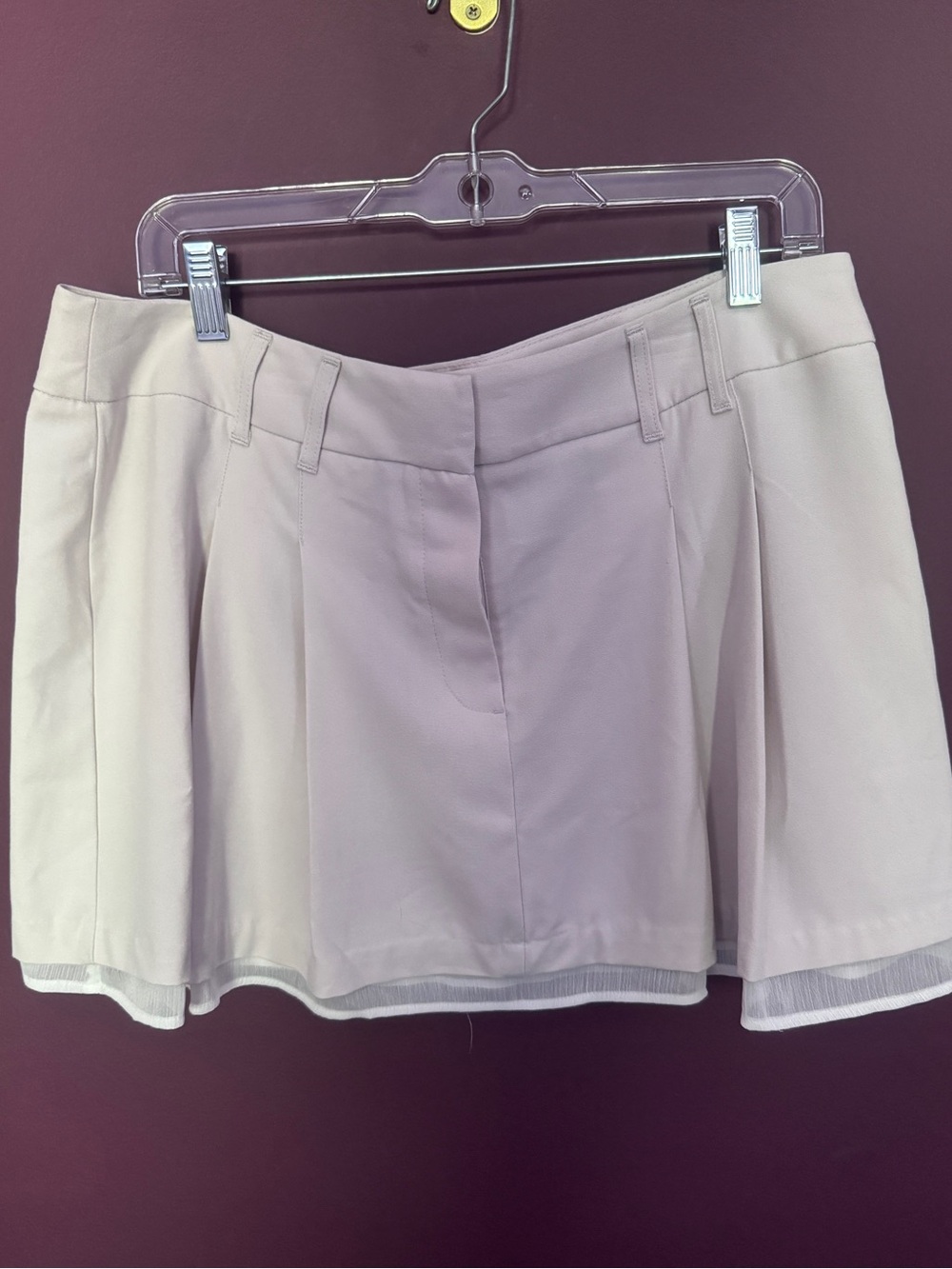 Women's Cream Pleated mini skirt